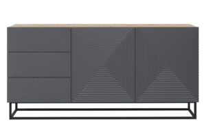 Μπουφές Sky 167x81x43cm Ανθρακί + Rivier Stone με πόδια - BOG4589