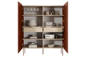 Μπουφές Dessi Κεραμιδί + Δρυς 120x140x40cm - BOG4589