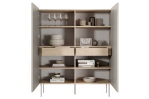 Μπουφές Dessi Μπεζ + Δρυς 120x140x40cm - BOG4589