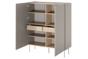 Μπουφές Dessi Μπεζ + Δρυς 120x140x40cm - BOG4589