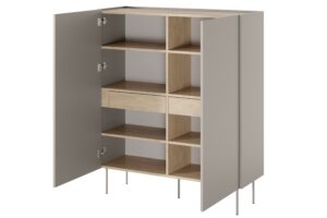 Μπουφές Dessi Μπεζ + Δρυς 120x140x40cm - BOG4589