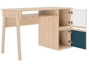 Larvik Γραφείο με δύο πόρτες 123x56x77εκ. Blond Oak / Μπλε