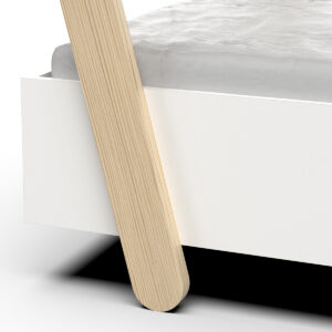 Lodge κρεβάτι παιδικό μονό 223,2x105,5x129,7εκ. ( για στρώμα 90x200εκ. ) Hamilton Oak / White με τάβλες στήριξης στρώματος