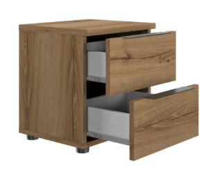 Lucian κομοδίνο με δύο συρτάρια 40x36x43εκ. Helvezia Oak