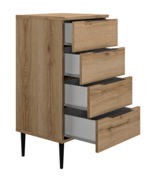 Lucian συρταριέρα με 4 συρτάρια 48x45x98εκ. Helvezia Oak