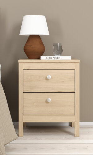 Madrid κομοδίνο με 2 συρτάρια 43,8x38,4x54,1εκ. Jackson Hickory