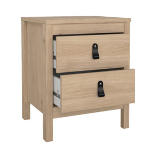 Madrid κομοδίνο με 2 συρτάρια 43,8x38,4x54,1εκ. Jackson Hickory