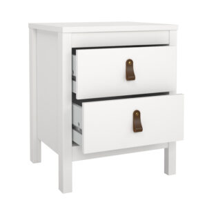 Madrid κομοδίνο με 2 συρτάρια 43,8x38,4x54,1εκ. Λευκό