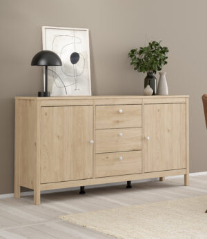 Madrid μπουφές με 2 ντουλάπια και 3 συρτάρια 151,4x38,4x79,7εκ. Jackson Hickory