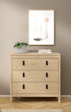 Madrid συρταριέρα με 3 συρτάρια 82,3x38,4x79,7εκ. Jackson Hickory