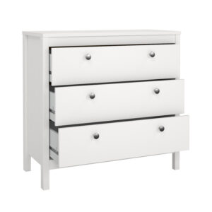 Madrid συρταριέρα με 3 συρτάρια 82,3x38,4x79,7εκ. Λευκό