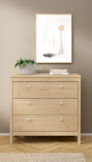 Madrid συρταριέρα με 3 συρτάρια 82,3x38,4x79,7εκ. Jackson Hickory