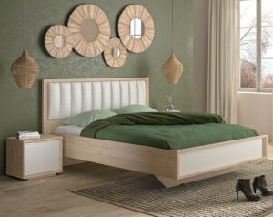 Manae κρεβάτι διπλό 187x104x206εκ. ( για στρώμα 160x200εκ. ) Natural Chestnut / Λευκό