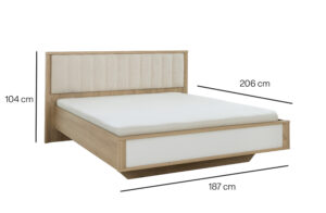Manae κρεβάτι διπλό 187x104x206εκ. ( για στρώμα 160x200εκ. ) Natural Chestnut / Λευκό