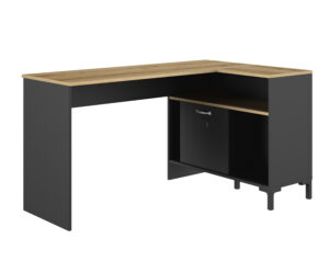 Manchester Γραφείο γωνιακό 136x88x73εκ. Helvezia Oak / Black