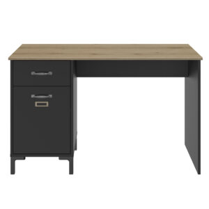Manchester Γραφείο με 1 ντουλάπι και 1 συρτάρι 120x55εκ. Helvezia Oak/Black