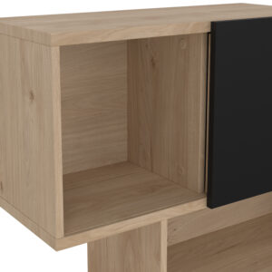 Maze βιβλιοθήκη με 3 ντουλάπια 95,5x31,5x166εκ. Jackson Hickory / Μαύρο