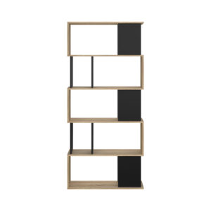 Maze βιβλιοθήκη 80x29,5x173,5εκ. Δρυς / Μαύρο