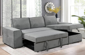 Merano γωνιακός καναπές κρεβάτι με αποθηκευτικό χώρο 272x164εκ. Ανοιχτό Γκρι με αναστρέψιμη γωνία