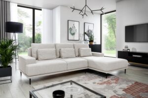 Γωνιακός Καναπές-Κρεβάτι Niki Mini/ Κρεμ/ Δεξια γωνία/ 277x80x168 BOG6374