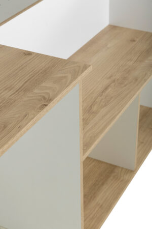 Oscar κρεβάτι πολυμορφικό μονό 134x194x72εκ. ( για στρώμα 90x190εκ. ) Natural Oak / Λευκό