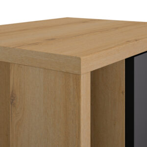 Otello κομοδίνο με μία πόρτα 45x35x42εκ. Helvezia Oak / Μαύρο