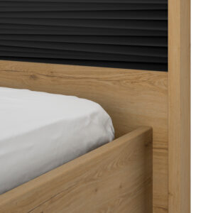 Otello κρεβάτι διπλό 180x93x204εκ. ( για στρώμα 160x200εκ.) Helvezia Oak / Μαύρο