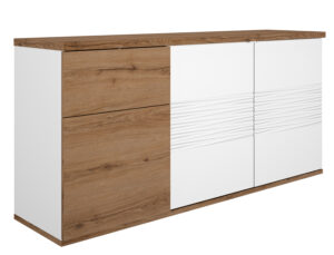 Otello μπουφές με 3 πόρτες και 1 συρτάρι 180x47x87εκ. Helvezia Oak / Λευκό