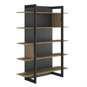 Russel Βιβλιοθήκη 136x44x180εκ. Helvezia Oak/Black