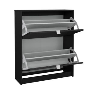 Shoes παπουτσοθήκη με 2 πτυσσόμενες πόρτες ( έως 12 ζευγάρια παπούτσια ) 70,3x24x85,2cm. Μαύρο