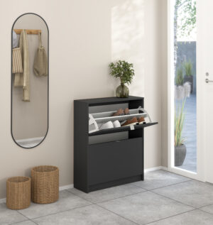 Shoes παπουτσοθήκη με 2 πτυσσόμενες πόρτες ( έως 12 ζευγάρια παπούτσια ) 70,3x24x85,2cm. Γκρι