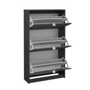 Shoes παπουτσοθήκη με 3 πτυσσόμενες πόρτες ( έως 18 ζευγάρια παπούτσια ) 70,3x24x123,6εκ. Γκρι