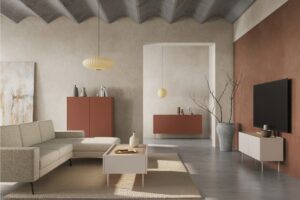 Τραπεζάκι Σαλονιού Dessi Μπεζ 120x45x60cm με 2 συρτάρια - BOG4589