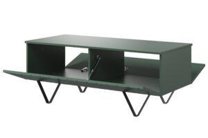 Τραπεζάκι Σαλονιού Sky Φυστικί + Μαύρα Πόδια 120x48x55cm με αποθηκευτικό χώρο & τρίγωνα πόδια - BOG4589