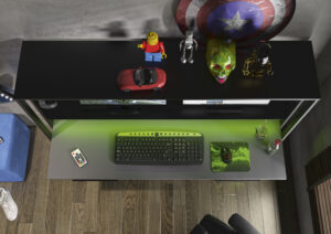 Stream Γραφείο Gaming 157x60x145εκ. Μαύρο/Ανθρακί