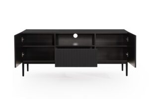 Έπιπλο Τηλεόρασης Niki Μαύρο Ματ + Μαύρα Πόδια 200x60x45cm - BOG4589