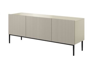 Έπιπλο Τηλεόρασης Niki Μπεζ + Μαύρα Πόδια 150x53x45cm με 3 ντουλάπια - BOG4589