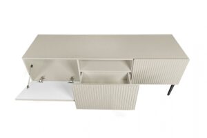 Έπιπλο Τηλεόρασης Niki Μπεζ + Μαύρα Πόδια 150x53x45cm με 3 ντουλάπια - BOG4589