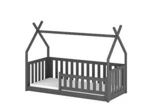 Παιδικό κρεβάτι Μονό Born για στρώμα 90x200cm Ανθρακί 208x97x137cm - LAN4563