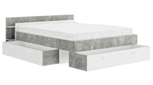 Tonight Κρεβάτι διπλό με αποθηκευτικούς χώρους 171x211εκ. ( για στρώμα 140x190εκ. ) Λευκό / Beton