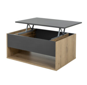 Urban τραπεζάκι σαλονιού με σερβιτόρο 90x60x44/55εκ. Helvezia Oak / Ανθρακί