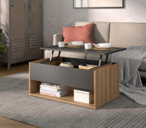 Urban τραπεζάκι σαλονιού με σερβιτόρο 90x60x44/55εκ. Helvezia Oak / Ανθρακί