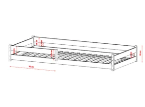 ALISΑ 90x190 σταχτί μονό παιδικό κρεβάτι LN4344