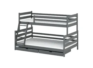 FAM 90x200/120x200 κουκέτα γραφίτη με ευρύτερο κατάστρωμα LN8322