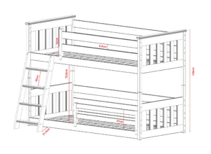 KENIV 90x200 λευκή κουκέτα LN8329
