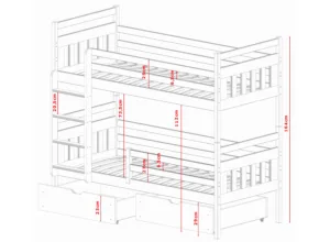 ADAM Κουκέτα γραφίτη 90x200 LN0908