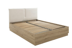 Rivoli κρεβάτι διπλό με αποθηκευτικό χώρο 165x206x101εκ. ( για στρώμα 160x200εκ. ) Artisan Oak / Μπεζ ύφασμα