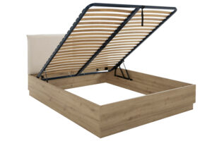 Rivoli κρεβάτι διπλό με αποθηκευτικό χώρο 165x206x101εκ. ( για στρώμα 160x200εκ. ) Artisan Oak / Μπεζ ύφασμα