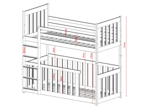 CRISTON 90x200 κουκέτα πεύκου LN7643