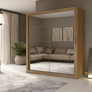 Ντουλάπα Reflex Χρυσό Δρυς με καθρέφτη 180x60x215cm